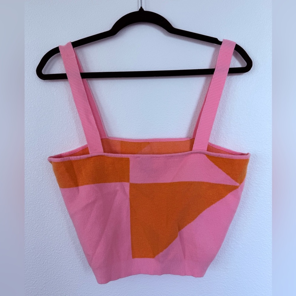 Princess Polly Pink and Orange Asymmetrical Crop Tank